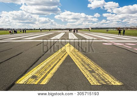 Wide Abandoned Airfield (tempelhof) In Berlin, Germany