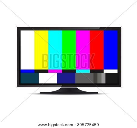 Creative Illustration Of No Signal Tv Test Pattern Background. Television Screen Error. Smpte Color 