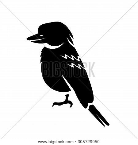 This Vector Image Shows A Kookaburra Icon In Glyph Style. It Is Isolated On A White Background.