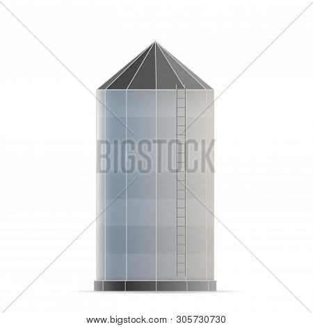 Creative Illustration Of Agricultural Silo Storehouse For Grain Storage Elevator Isolated On Backgro