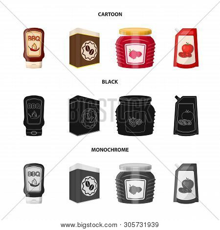 Vector Design Of Can And Food Icon. Collection Of Can And Package Vector Icon For Stock.