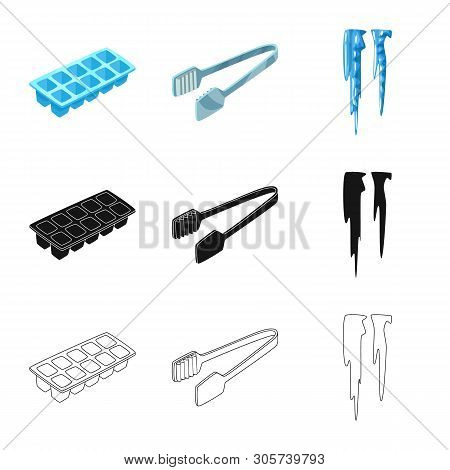 Vector Illustration Of Texture  And Frozen  Logo. Set Of Texture  And Transparent  Vector Icon For S