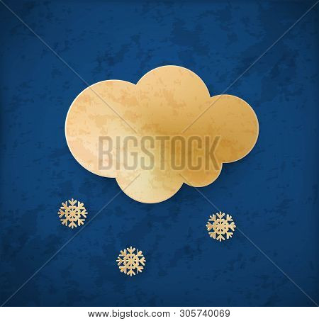 Vintage Weather Icon. Sky With Cloud And Snow. Blizzard Icon.