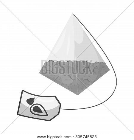Vector Design Of Pyramid  And Tea Sign. Set Of Pyramid  And Bag  Vector Icon For Stock.