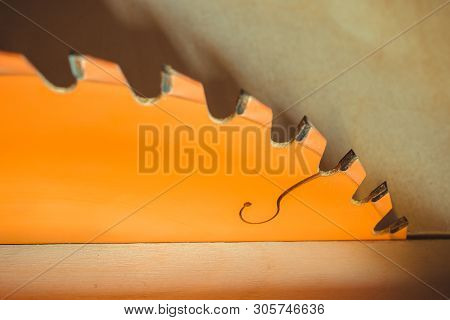 Circular Saw. Carpentry. Electric Saw Table Tool For Woodwork.