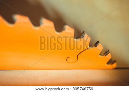 Circular Saw. Carpentry. Electric Saw Table Tool For Woodwork.