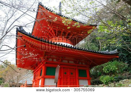 The beautiful Kimiidera temple, on the Wakayama hills, Japan