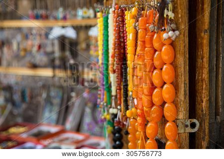 Souvenirs Shop In Lagich Village, Azerbaijan. Beautiful Photo Of Souvenir Shops In The Village Bazaa