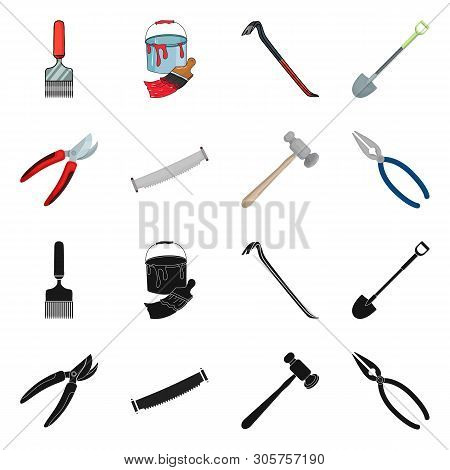Isolated Object Of Tool And Construction Icon. Set Of Tool And Carpentry Stock Symbol For Web.