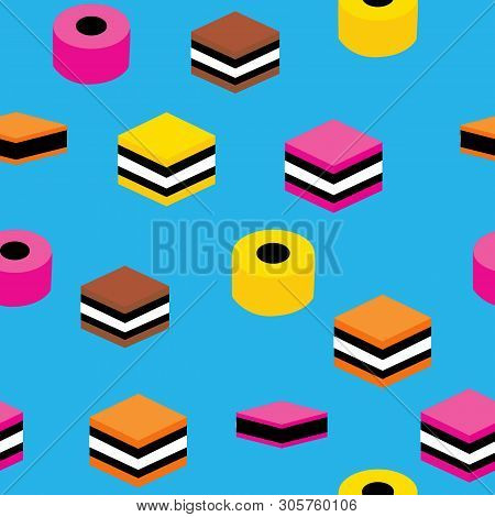 English Licorice Seamless Pattern Colorful Candy Repeat Pattern Background For Textile Design, Fabri