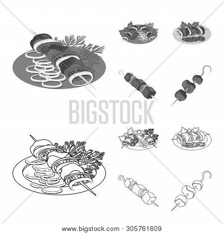 Vector Design Of Grill And Bbq Symbol. Collection Of Grill And Cover Vector Icon For Stock.