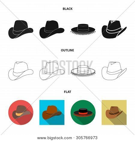Vector Design Of Hat And Cap Symbol. Set Of Hat And Model Stock Symbol For Web.