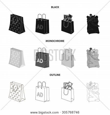 Vector Illustration Of Package And Food Logo. Set Of Package And Box Stock Vector Illustration.