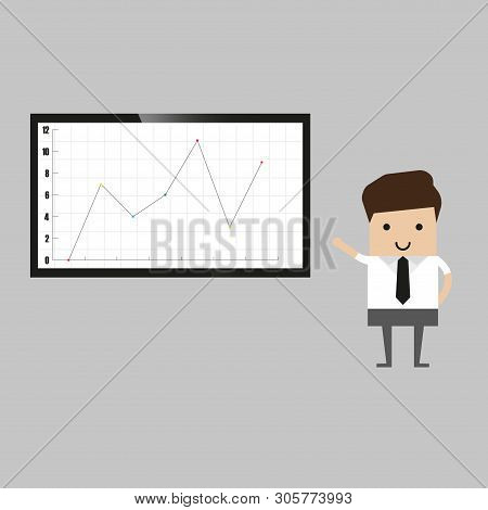 Businessman. Marketing Manager. Bank Worker. Office People. Business Analysis Concept. Color Cartoon