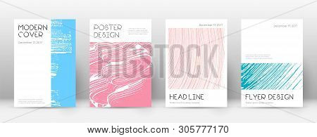 Cover Page Design Template. Minimal Brochure Layout. Captivating Trendy Abstract Cover Page. Pink An
