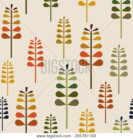 Autumn Nature Seamless Pattern, Fall Nature Surface Pattern Background Forest Floor Repeat Pattern F