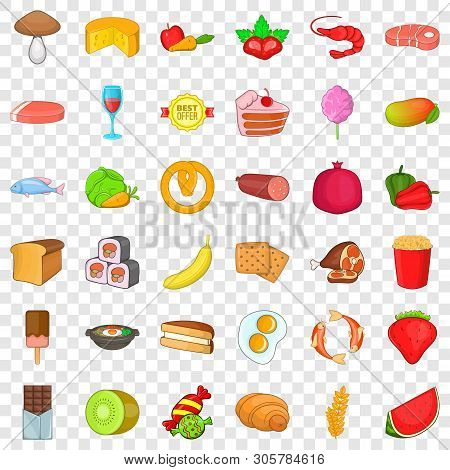 Drink Icons Set. Cartoon Style Of 36 Drink Vector Icons For Web For Any Design