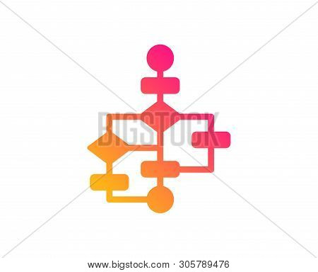Block Diagram Icon. Path Scheme Sign. Algorithm Symbol. Classic Flat Style. Gradient Block Diagram I