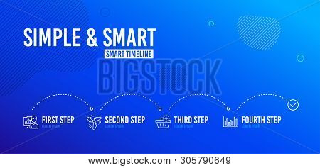 Infographic Timeline. Wind Energy, Add Purchase And Presentation Board Icons Simple Set. Bar Diagram
