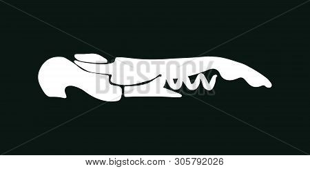 Corkscrew Silhouette Illustration On Black Background. Wine Cork Screw, Bottle Opener Equipment. Des
