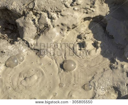 Closeup Of A Mud Volcano Or Mud Dome On Kamchatka
