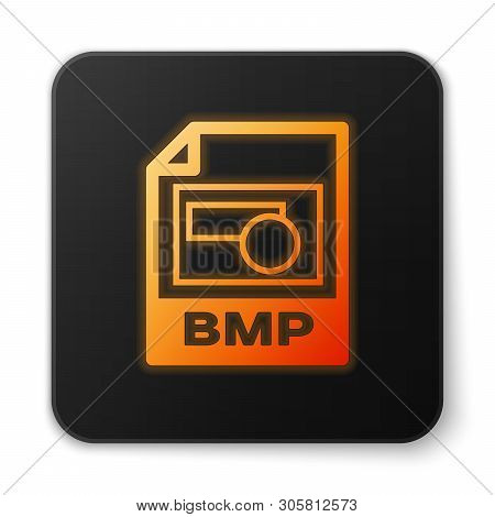 Orange Glowing Bmp File Document Icon. Download Bmp Button Icon Isolated On White Background. Bmp Fi
