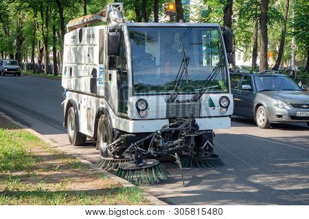 Sterlitamak, Russia - June 1, 2019; Cars For Cleaning In The City. Special Machinery. Machine With T