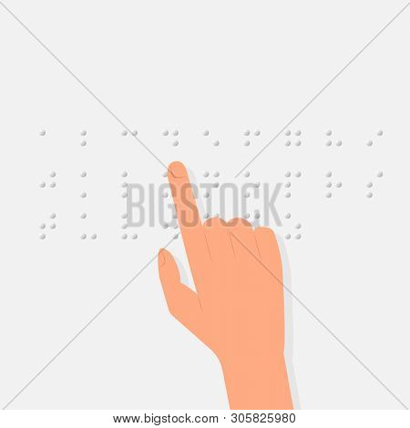 Braille education. Blind reading text. Clipart image