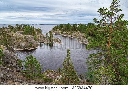 Ladoga Lake. Ladoga Skerries. Karelia. Russia. Rocky Islands Ladoga. Travel To Russia. Leningrad Reg