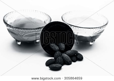 Milk Face Pack For Natural Instant Glow Isolated On White I.e. Raw Milk Well Mixed With Powdered Alm
