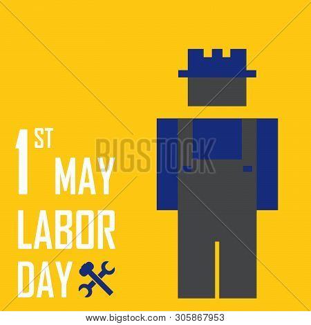 May 1st Labor (labour) Day Illustration Conceptual Construction Stock Vector.eps10.