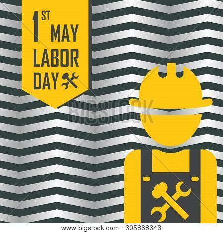 May 1st Labor (labour) Day Illustration Conceptual Construction Stock Vector. Eps10.