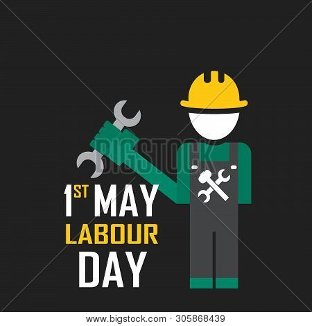 May 1st Labor (labour) Day Illustration Conceptual Construction Stock Vector. Eps10.