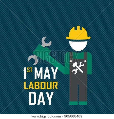 May 1st Labor (labour) Day Illustration Conceptual Construction Stock Vector. Eps10.