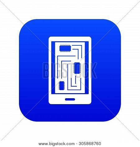 Phone Innards Icon Digital Blue For Any Design Isolated On White Vector Illustration
