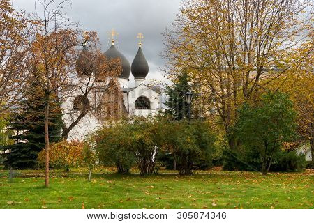 Marfo-mariinsky Convent Of Mercy. View Of The Holy Protection Cathedral. Moscow. Russia