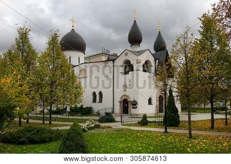 Marfo-mariinsky Convent Of Mercy. View Of The Holy Protection Cathedral. Moscow. Russia