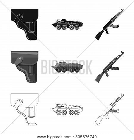 Isolated Object Of Weapon And Gun Icon. Collection Of Weapon And Army Vector Icon For Stock.