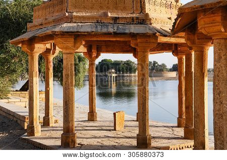 Gadi Sagar, Gadsisar Lake Is One Of The Most Important Tourist Attractions In Jaisalmer, Rajasthan, 