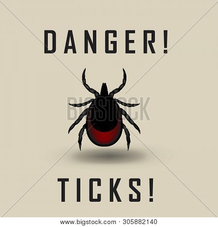Vector Image Of A Tick In A Red Crossed-out Circle - Tick Stop Sign