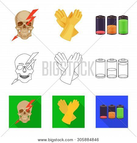 Isolated Object Of Electricity And Electric Icon. Collection Of Electricity And Energy Stock Vector 