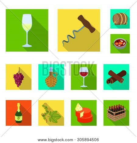 Isolated Object Of Farm And Vineyard Icon. Set Of Farm And Product Vector Icon For Stock.