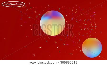 Cool Space Fantasy. Usefull Colorific Illustration.  Background Texture, Smoot. Red Colored Backgrou