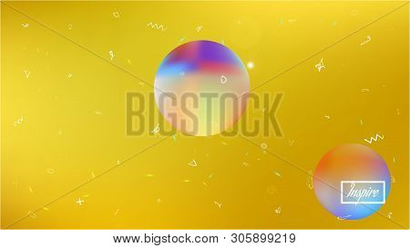 Fresh Space Fantasy. Elementary Colorific Illustration.  Background Texture, Smoot. Gold Colored.  P