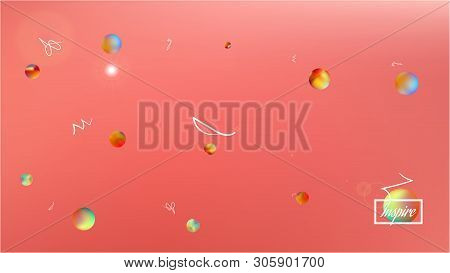 New Space Fantasy. Background Texture, Smoot. Plain Colorific Illustration.  Coral Colored Backgroun