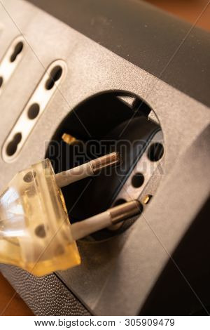 Voltage Power Socket Plug With Multi-socket Closeup - Image