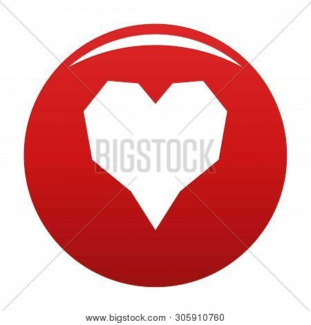 Angular Heart Icon. Simple Illustration Of Angular Heart Vector Icon For Any Design Red