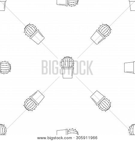 Sphera Cactus Pot Pattern Seamless Vector Repeat Geometric For Any Web Design