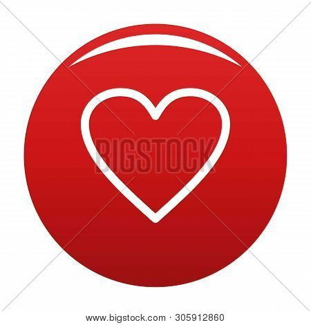 Ardent Heart Icon. Simple Illustration Of Ardent Heart Vector Icon For Any Design Red