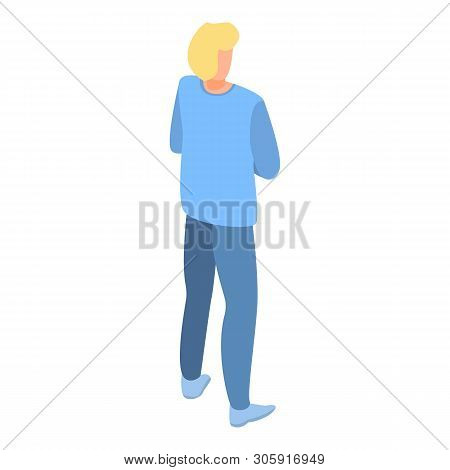 Blonde Young Man Icon. Isometric Of Blonde Young Man Vector Icon For Web Design Isolated On White Ba